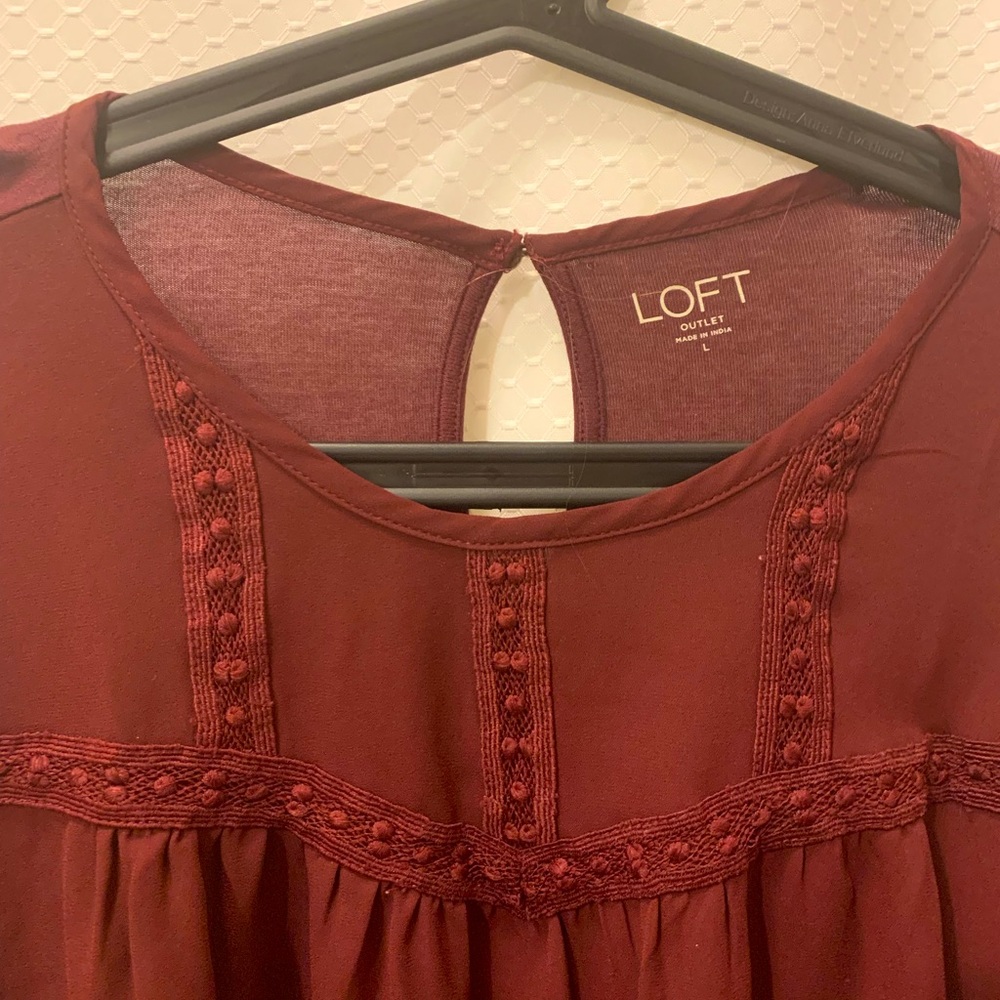 Loft sheer/jersey top